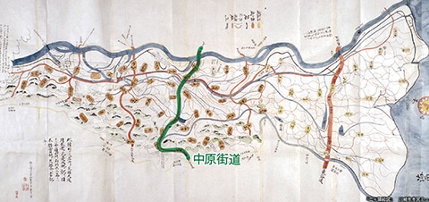 「二ヶ領絵図」　川崎市市民ミュージアム蔵の一部を加工